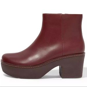 Leather Platform Ankle Boots